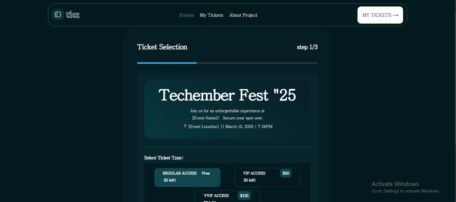 Ticket Generator Web App